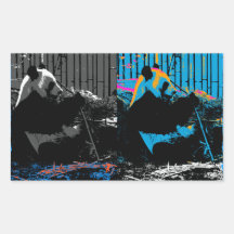 Diseño del arte moderno del Multi-panel del oso de Rectangular Pegatina