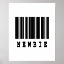 diseño del código de barras del newbie poster