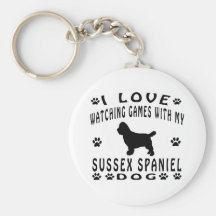 Diseño del perro del perro de aguas de Sussex Llavero Personalizado