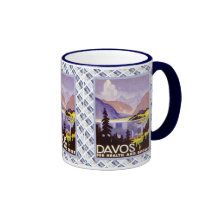 Diseño del suizo del vintage, Davos Taza De Café