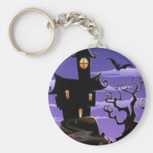 Diseño fantasmagórico de la casa llavero personalizado