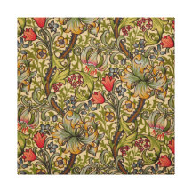 Diseño floral de oro de Lilly del vintage Impresiones En Lona