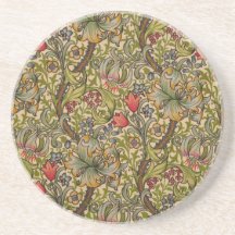 Diseño floral de oro de Lilly del vintage Posavasos Diseño