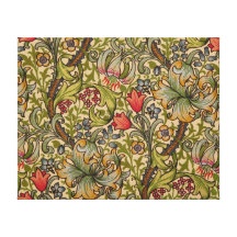 Diseño floral de oro William Morris de Lilly del v Impresiones De Lienzo
