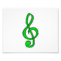 Diseño gráfico del Clef agudo verde claro Arte Fotográfico