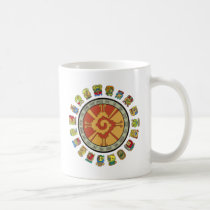 Diseño maya del calendario tazas