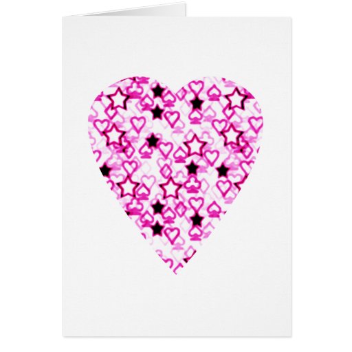Diseño modelado del corazón en el rosa, blanco y n felicitacion 
