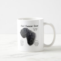 Diseño negro de la historia de Terrier del ruso Tazas