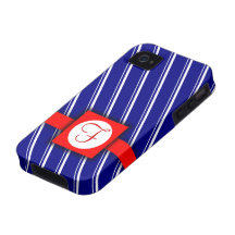 Diseño rayado de la marina de guerra, blanco y roj vibe iPhone 4 carcasa