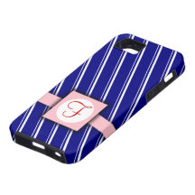 Diseño rayado de la marina de guerra, blanco y ros iPhone 5 fundas