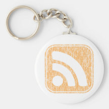 Diseño resistido botón del icono del RSS Llaveros Personalizados