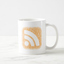 Diseño resistido botón del icono del RSS Tazas