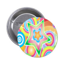 Diseño retro psicodélico del estrellato pins