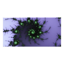 Diseño verde y púrpura del caracol del fractal - d tarjeta fotografica  