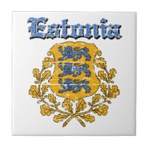 Diseños del escudo de armas de Estonia del Grunge Azulejos Ceramicos