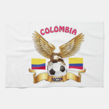 Diseños del fútbol de Colombia Toalla De Mano