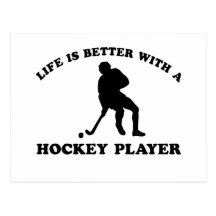 Diseños del vector del hockey tarjeta postal
