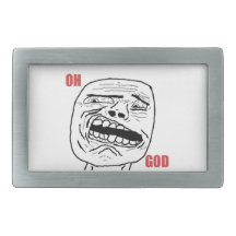 Disgusted Oh God Comic Face Belt Buckle