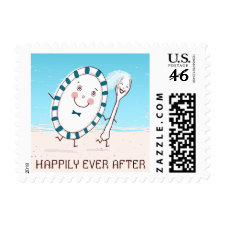 Dish Runs Away with the Spoon Wedding stamp