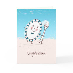 Dish & Spoon Wedding Congratulations zazzle_card