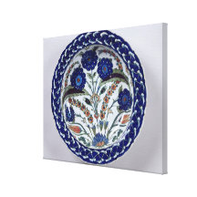 Dish with a floral decoration, Iznik Stretched Canvas Prints