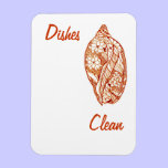 Dishes Clean Shell Zentangle magnets