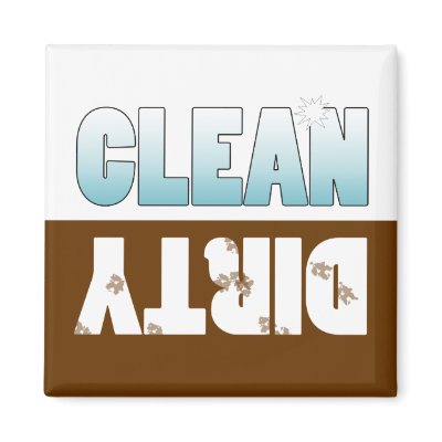 Dishwasher Clean or Dirty Sign Refrigerator Magnets by TypographicTees