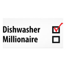 dishwasher millionaire icon photo cards