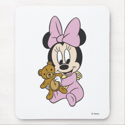 Disney Baby Minnie Mouse With Teddy Bear mousepads