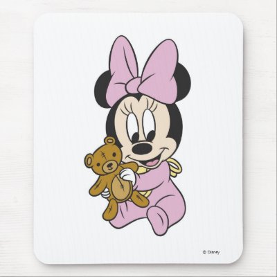 Baby Minnie Mouse Pictures on Disney Baby Minnie Mouse With Teddy Bear Mousepads From Zazzle Com