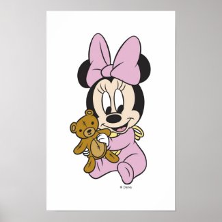 Disney Baby Minnie Mouse With Teddy Bear print