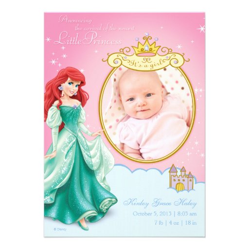 Disney Princess Ariel Birth Announcement | Zazzle