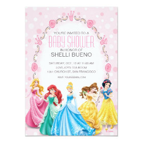 Disney Princess It's a Girl Baby Shower 5x7 Paper Invitation Card