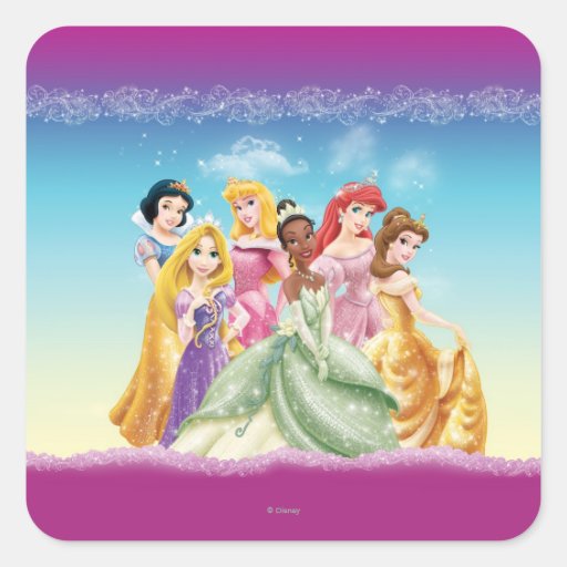 Disney Princesses 10 Square Sticker | Zazzle