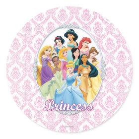 Disney Princesses 11 Classic Round Sticker