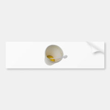 Disposable cup with some coffee bumper stickers