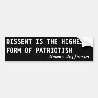 bumper highest dissent patriotism form sticker patriotic stickers