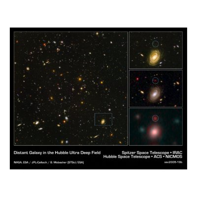 Distant Galaxy in the Hubble Ultra Deep Field Poster by Space_Exploration