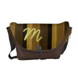 Distinguished Gentleman: Brown Striped Panels Courier Bag