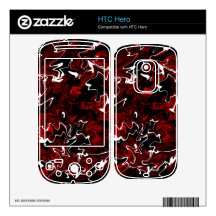 Distorted Red Graphic Decals For HTC Hero