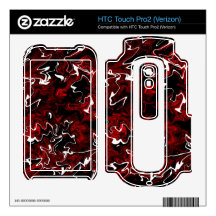 Distorted Red Graphic HTC Touch Pro2 Skin