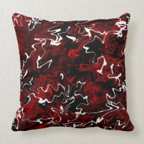 Distorted Red Graphic Pillow