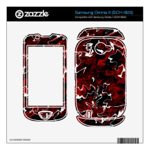 Distorted Red Graphic Samsung Omnia II Decals