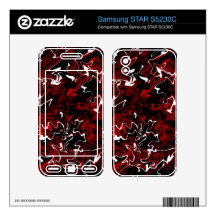 Distorted Red Graphic Samsung STAR S5230C Decal