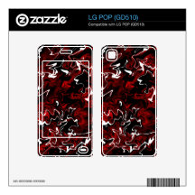 Distorted Red Graphic Skin For LG POP