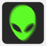 Distorted Space Alien Head Stickers