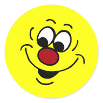 Distracted Face: Easily distracted by shiny things Round Stickers
