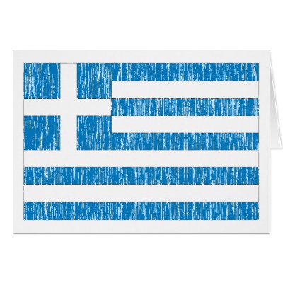 Distreesed Greek Flag Card by worldflagtshirts