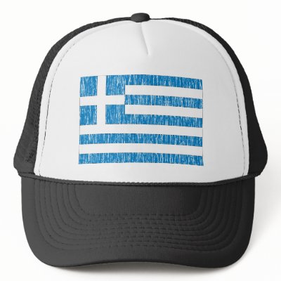 Distreesed Greek Flag Hat by worldflagtshirts