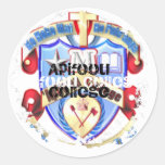 Distressed 2 Round Stickers